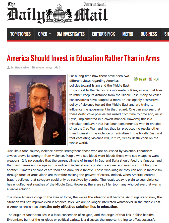 Amerika Silaha değil Eğitime Yatırım Yapmalı 
