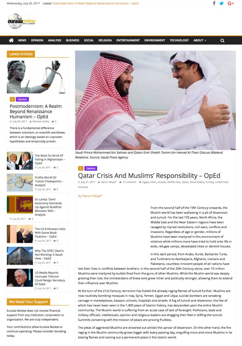 Qatar Crisis And Muslims’ Responsibility