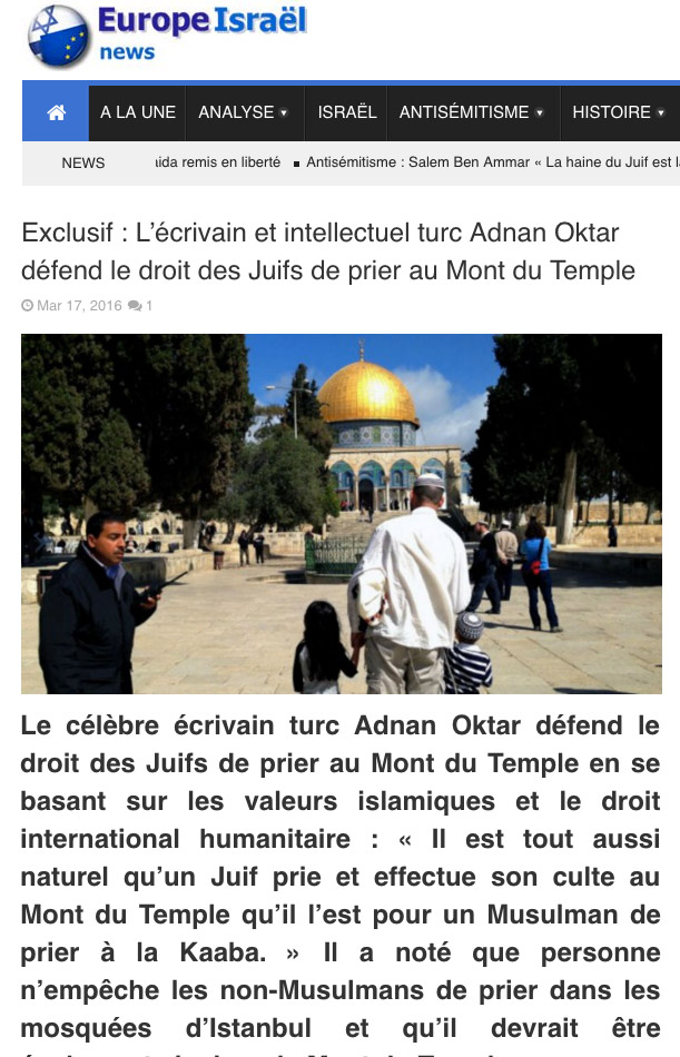 Jewish Human Rights on the Temple Mount from an Islamic perspective