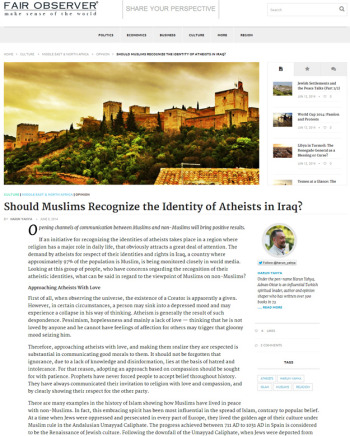 Müsəlmanlar iraqlı ateistləri qəbul etməlidirlərmi?