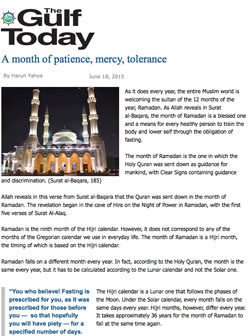 A month of patience, mercy, tolerance