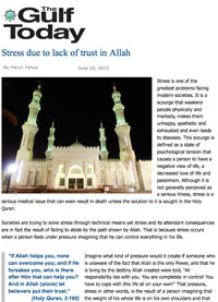 Stress due to lack of trust in Allah