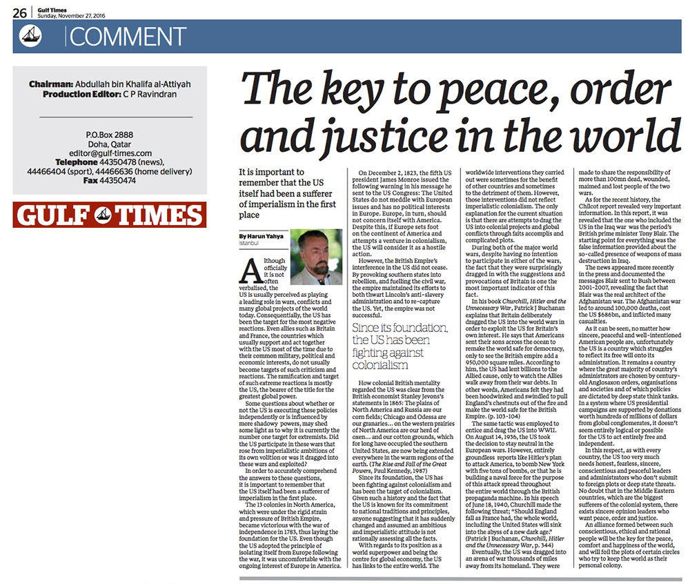 The key to peace, order and justice in the world 