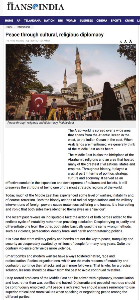 Ortadoğu’nun İhtiyacı: Gerçek Dini Değerler Odaklı