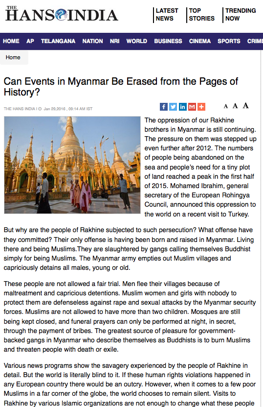 Can Events in Myanmar Be Erased from the Pages of 