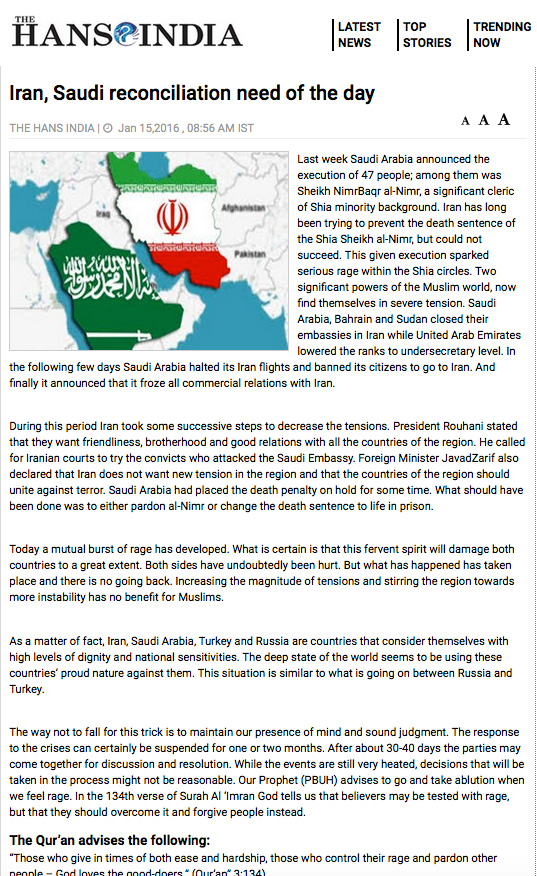 İran ve Suudi Arabistan'ın uzlaşması günün gereğidir 