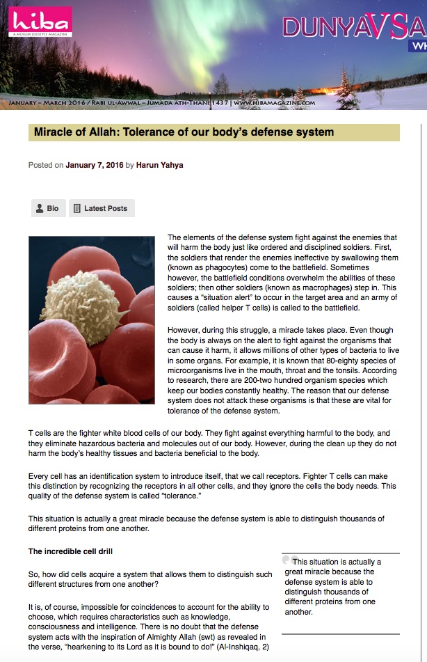 Miracle of Allah: Tolerance of our Body’s Defense System