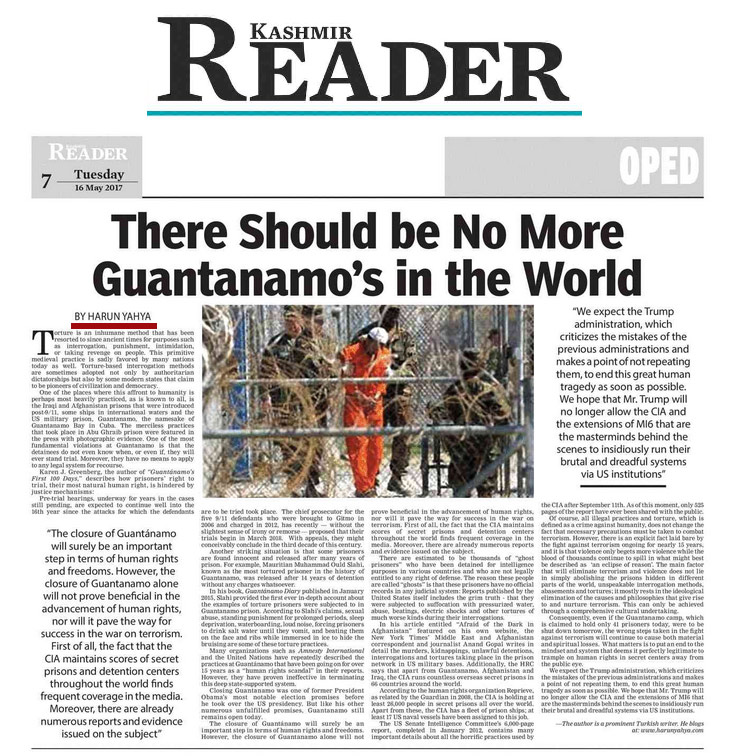 Dünyada artık "Guantanamo"lar olmamalı