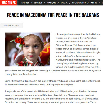 Balkanların Huzuru için Makedonya’da Huzur