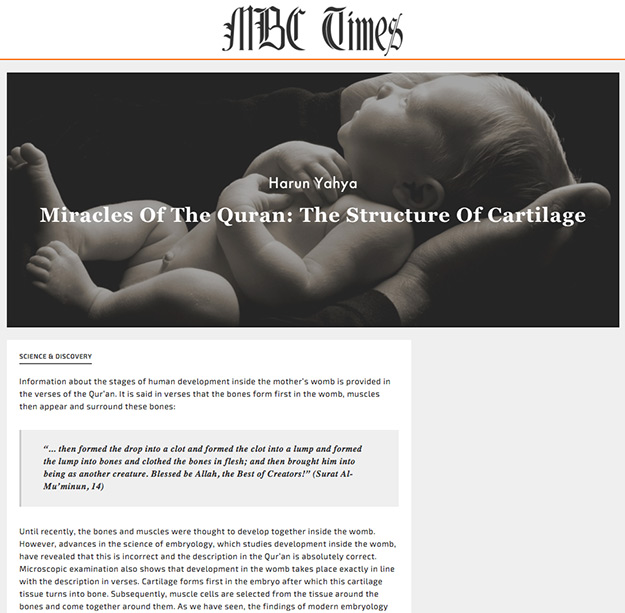 Miracles of the Quran: The structure of cartilage