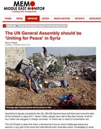 BM Genel Kurulu Suriye için “Barış İçin Birleşme Kararı” Almalı