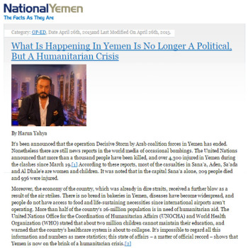 What Is Happening In Yemen Is No Longer A Politica
