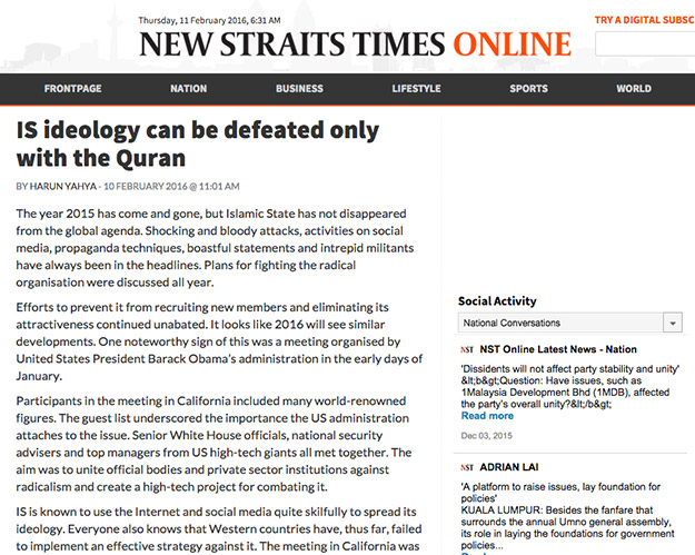 IS ideology can be defeated only with the Quran