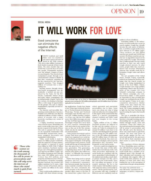 Sosyal Medya Sevgi için Çalışacak