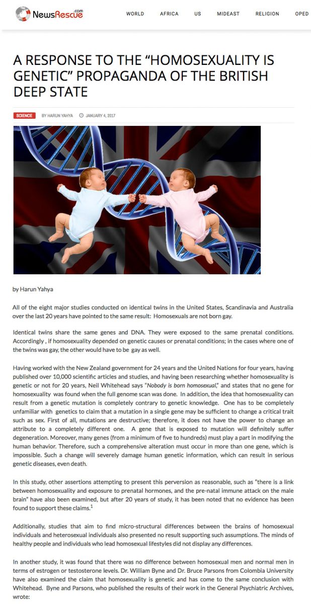A Response to the "Homosexuality is Genetic" propaganda of the National Geographic 