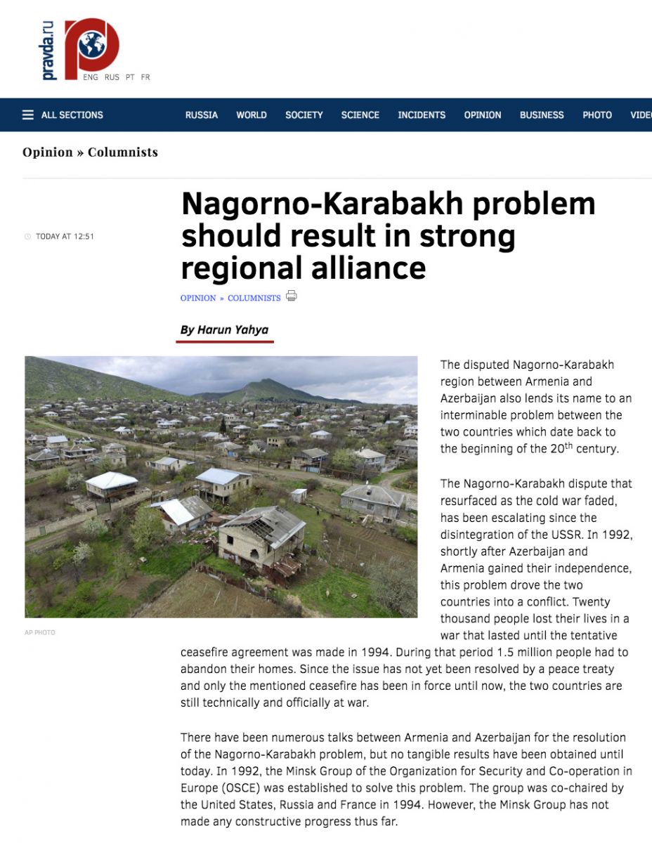 Nagorno-Karabakh problem should result in strong r