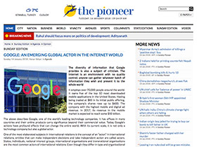 Google: An emerging global actor in the Internet w