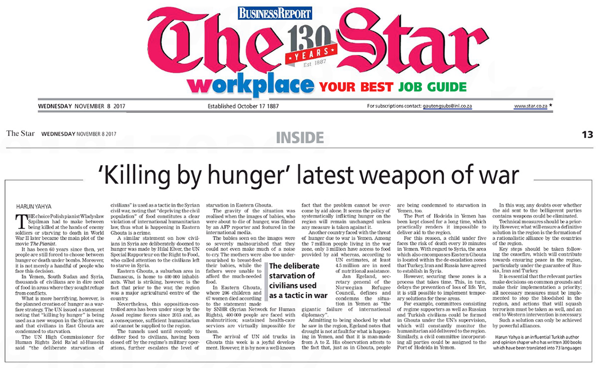 Doomed to hunger through unlawful warfare strategy