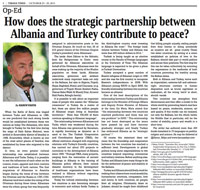Arnavutluk ve Türkiye Arasındaki Stratejik Ortaklık Barışa Nasıl Katkıda   Bulunabilir?