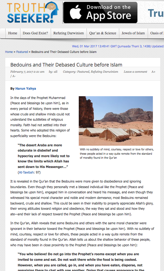 Bedouins and Their Debased Culture before Islam 