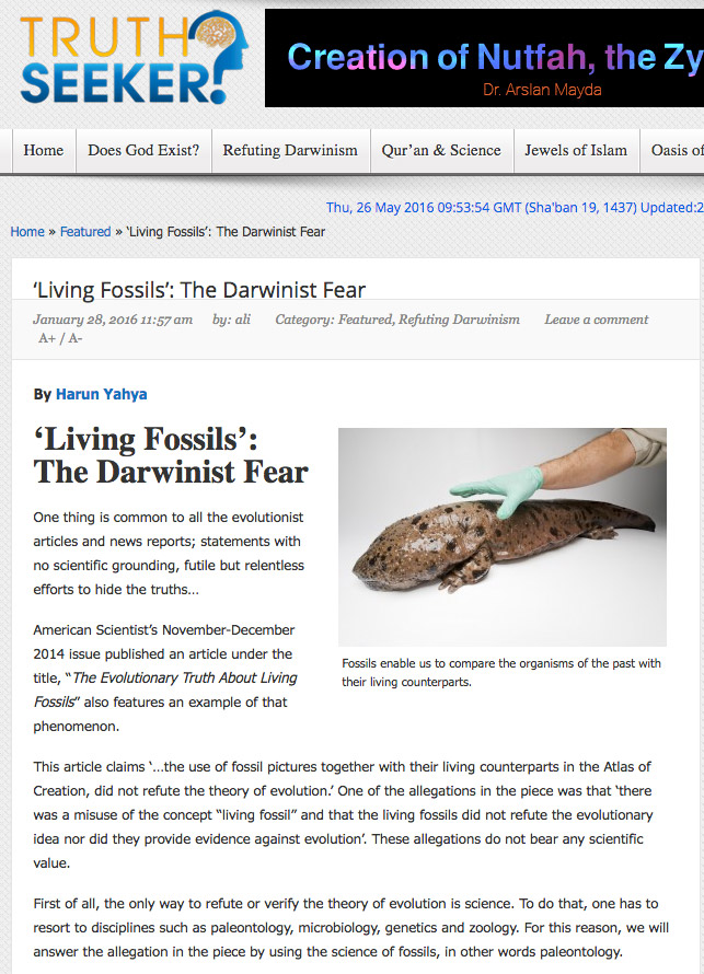 Yaşayan Fosiller: Darwinistlerin Korkusu