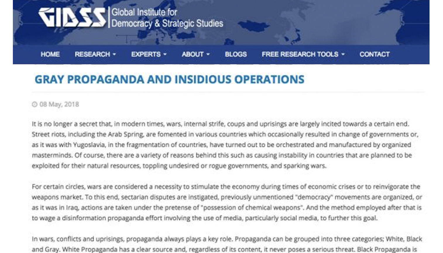 Grey propaganda and insidious operations