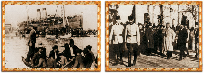 Solda, Mustafa Kemal Anafartalar Grubu Komutanı iken muharebe arkadaşları ile. Sağda, Çanakkale'de savaşan 3. Kolordu erkanı.