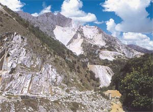 marble deposit in the Italian Alps
