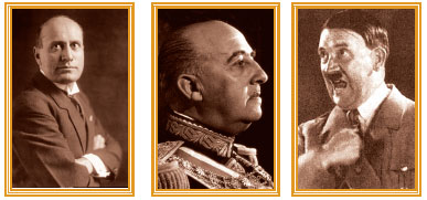 Mussolini,Franco,Hitler
