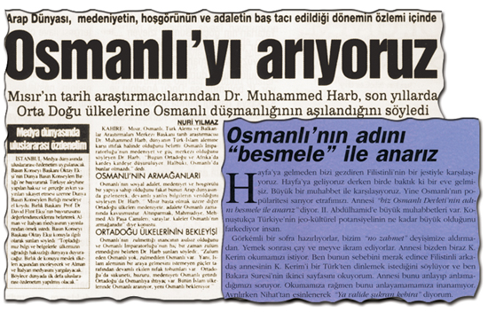 Türkiye Gazetesi 1995, Tarih ve Düşünce Dergisi 2000, Osmanlı